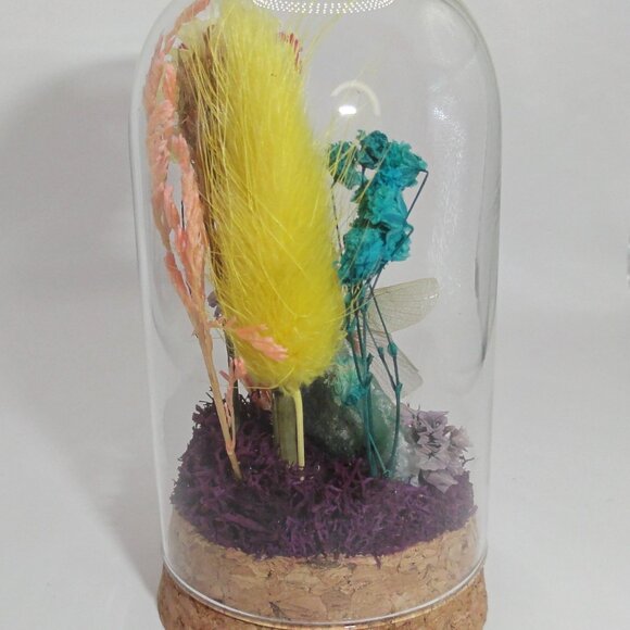 Flower Mantis Crystal & Flowers Oddity Jar insect taxidermy curiosity dome goth - Picture 13 of 13